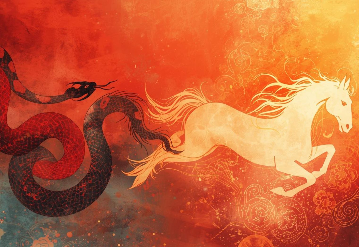 Overgang van slang naar paard